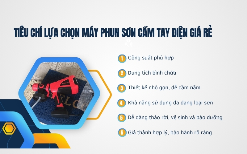Tiêu chí lựa chọn máy phun sơn cầm tay điện giá rẻ