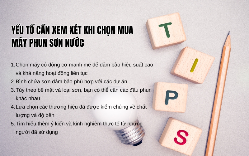 Yếu tố cần xem xét khi chọn mua máy phun sơn nước