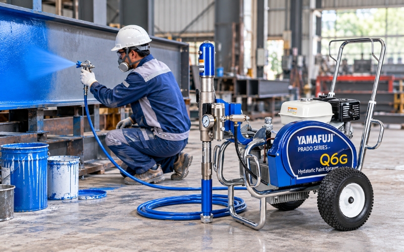 Máy phun sơn thủy lực chạy xăng Yamafuji Prado Q6G