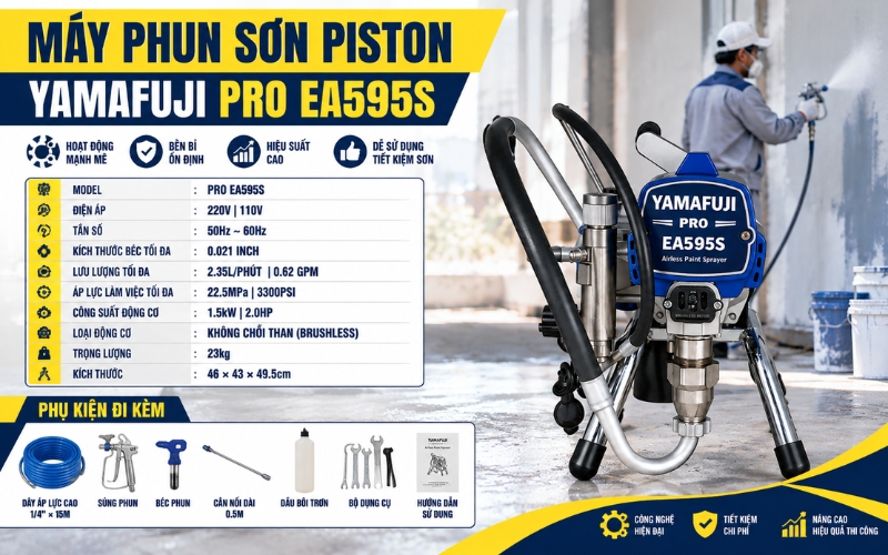 Thông số máy phun sơn Piston Yamafuji Pro EA595S