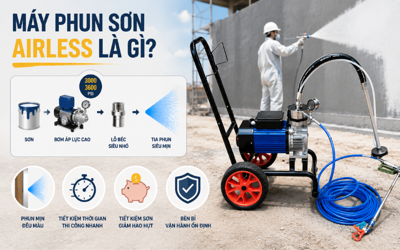 Máy phun sơn Airless là gì?