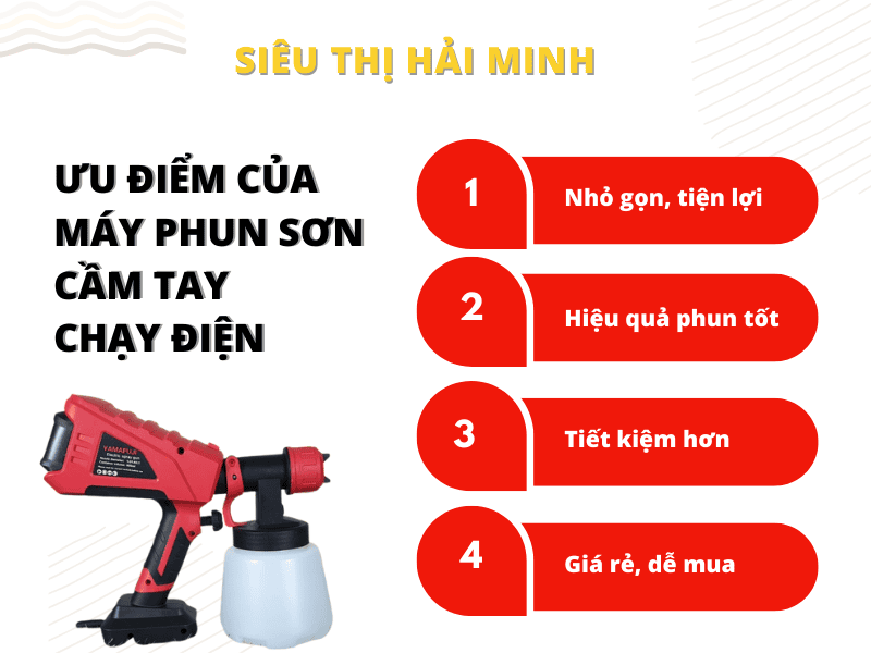 ưu điểm của máy phun sơn cầm tay chạy điện