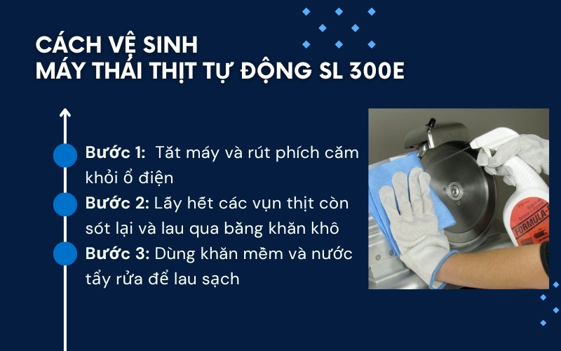 Cách vệ sinh máy thái thịt tự động SL 300E