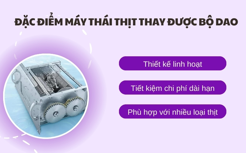 Đặc điểm máy thái thịt thay được bộ dao