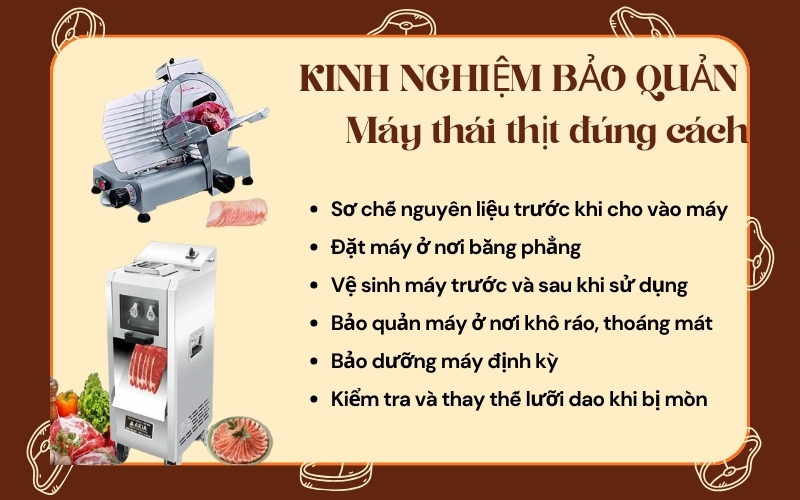 Kinh nghiệm bảo quản máy thái thịt đúng cách
