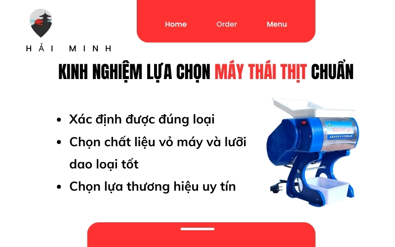 Kinh nghiệm lựa chọn máy thái thịt đúng chuẩn