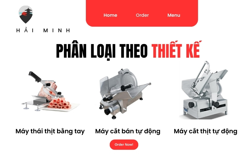 Phân loại máy cắt thịt theo thiết kế