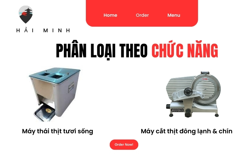 Phân loại máy thái thịt theo chức năng