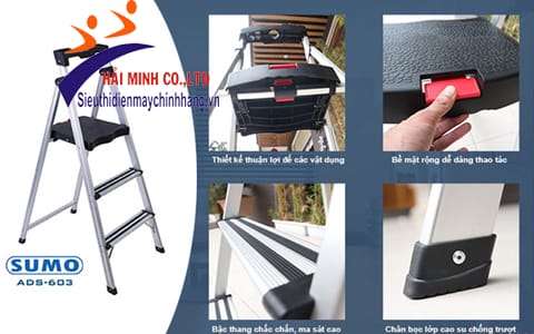 Thang ghế 3 bậc Sumo ADS-603 chắc chắn