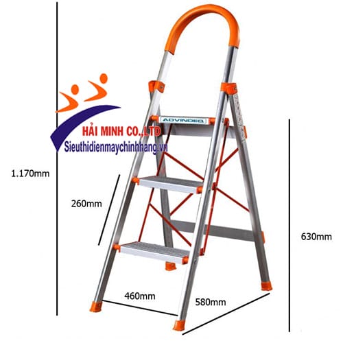 Thang nhôm ADVINDEQ ADS-703 có kích thước nhỏ gọn, dễ dàng gấp gọn, tiện di chuyển