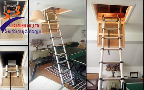 Thang nhôm rút gác xếp Nikawa DLTL110 tiện dụng