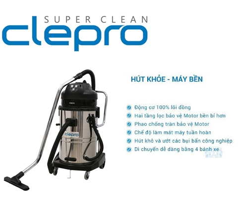 Máy hút bụi clepro thiết kế hiện đại, tinh tế.jpg