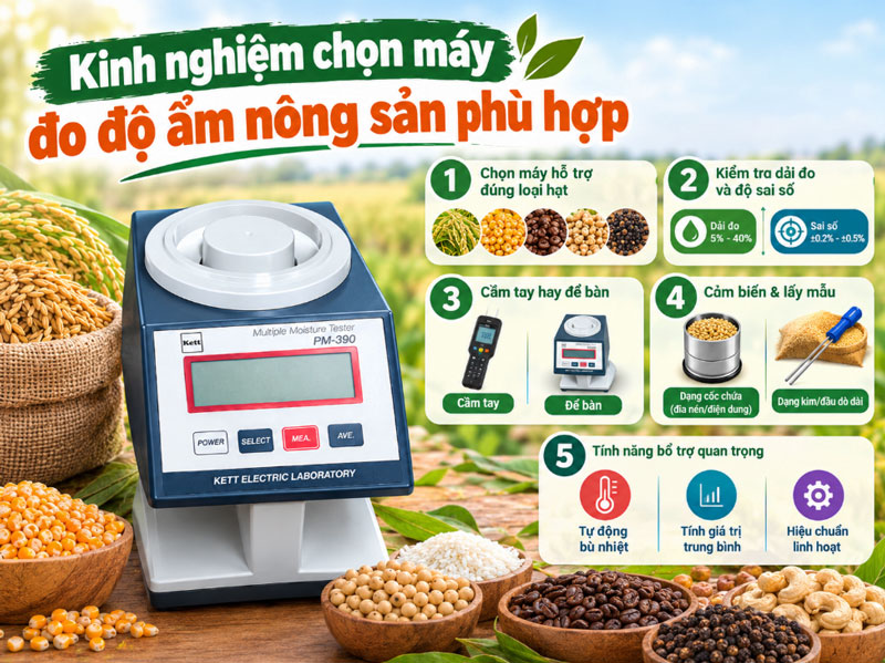 Kinh nghiệm chọn máy đo độ ẩm nông sản phù hợp