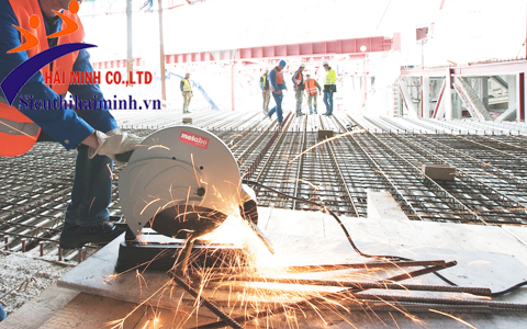 Sử dụng máy cắt sắt trong công nghiệp xây dựng