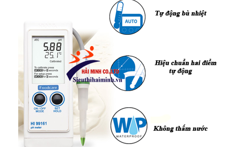 Máy đo pH có khả năng tự động bù trừ nhiệt độ 