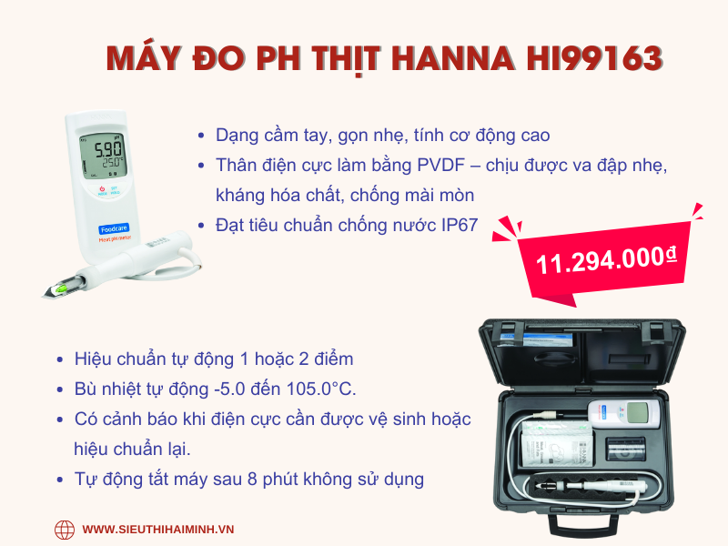Máy đo pH thịt Hanna HI99163
