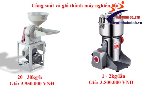 Lựa chọn công suất và giá máy nghiền bột