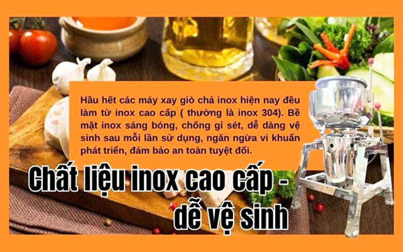 Chất liệu inox cao cấp – dễ vệ sinh, an toàn thực phẩm