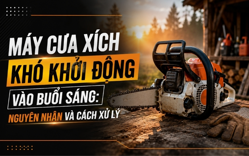 Máy cưa xích khó khởi động vào buổi sáng Nguyên nhân và cách xử lý