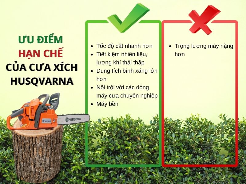 Ưu điểm hạn chế của cưa xích Husqvarna