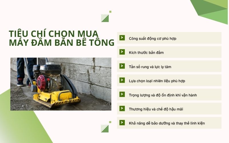 Tiêu chí chọn mua máy đầm bàn bê tông phù hợp