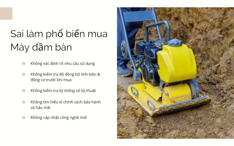 5 sai lầm hay mắc phải khi chọn mua máy đầm bàn bê tông 
