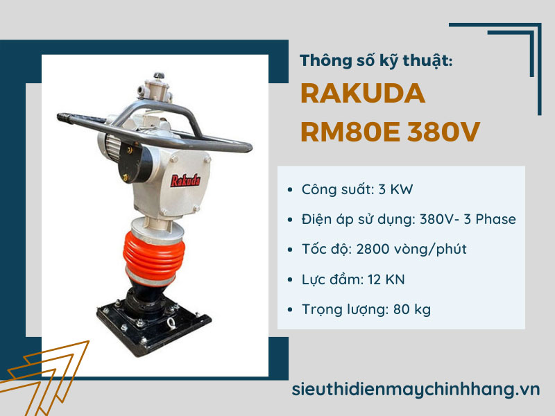 Máy đầm cóc chạy điện Rakuda RM80E 380V