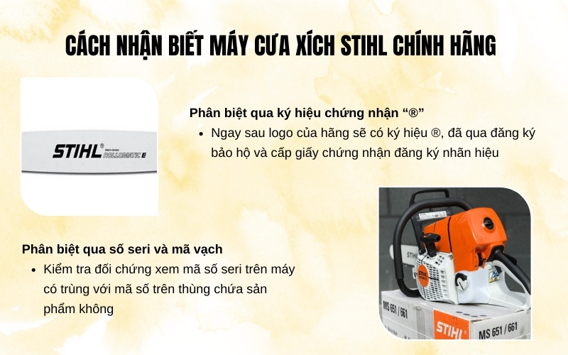 Cách nhận biết máy cưa xích Stihl chính hãng