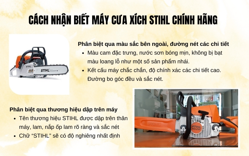 Cách nhận biết máy cưa xích Stihl chính hãng