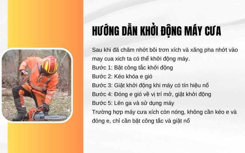 Hướng dẫn khởi động máy cưa