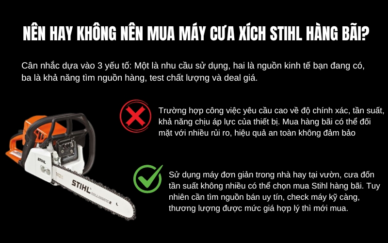 Nên hay không nên mua máy cưa xích Stihl hàng bãi