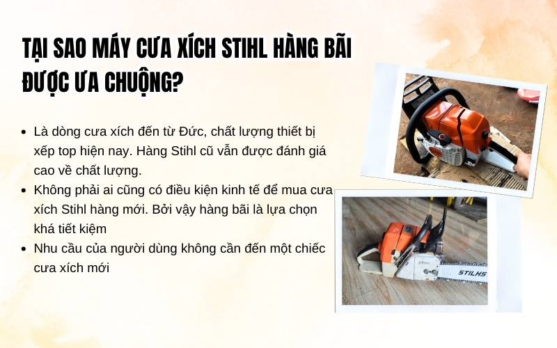 Tại sao máy cưa xích Stihl hàng bãi được ưa chuộng