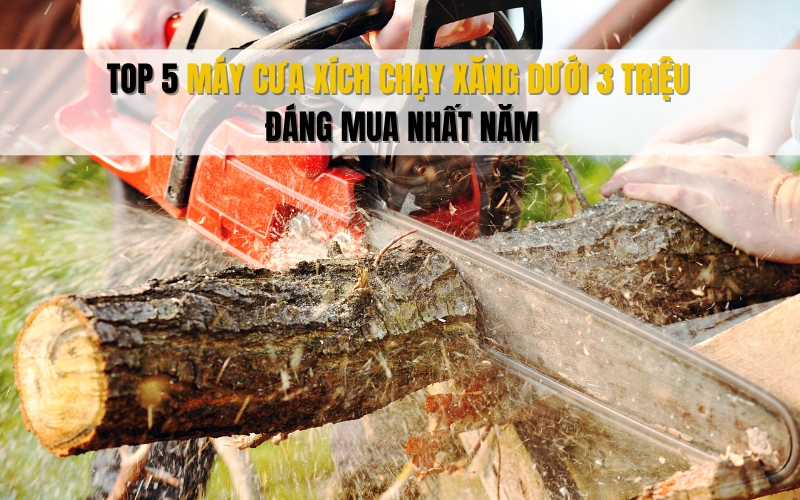 Top 5 máy cưa xích chạy xăng dưới 3 triệu đáng mua nhất năm