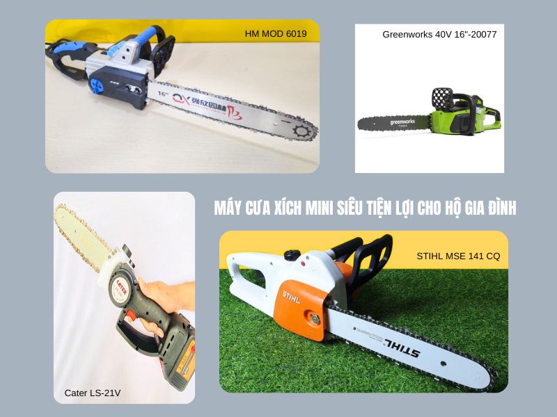máy cưa xích mini siêu tiện lợi cho các hộ gia đình