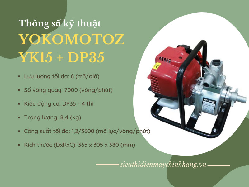 Máy bơm nước Yokomotoz YK15 + DP35