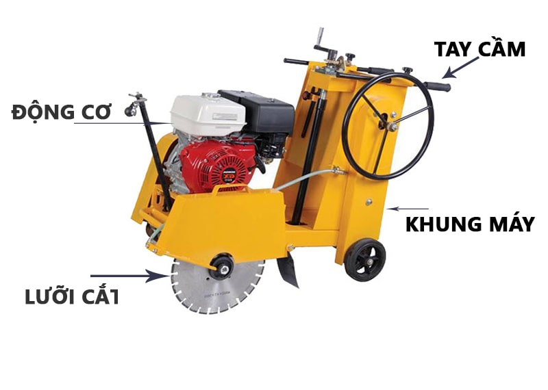 Cấu tạo chính của máy cắt bê tông