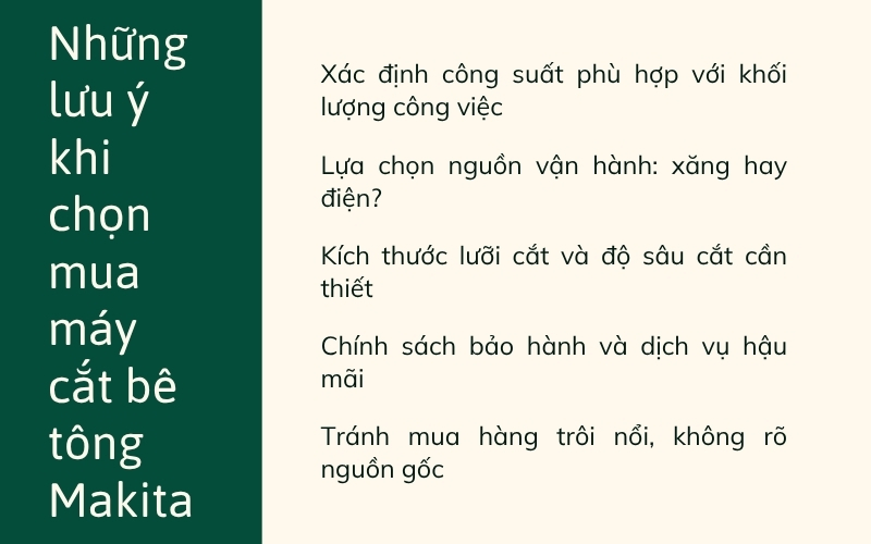 Những lưu ý khi chọn mua máy cắt bê tông Makita bạn không thể bỏ qua