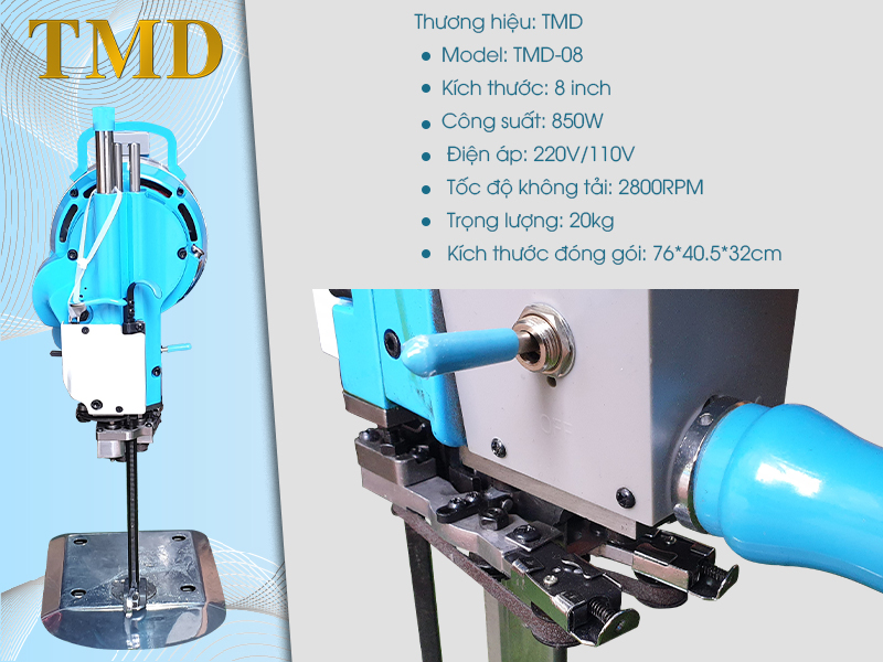 thông số kỹ thuật Máy cắt vải đứng công suất lớn TMD-08