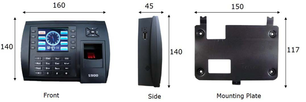 Kích thước máy chấm công