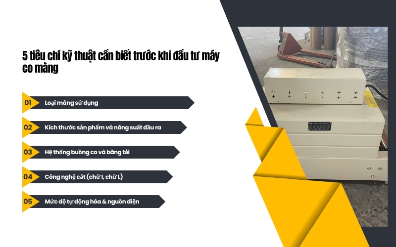 5 tiêu chí kỹ thuật cần biết trước khi đầu tư máy co màng