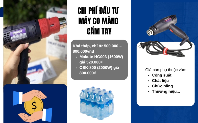 Chi phí đầu tư máy co màng cầm tay có đắt không?