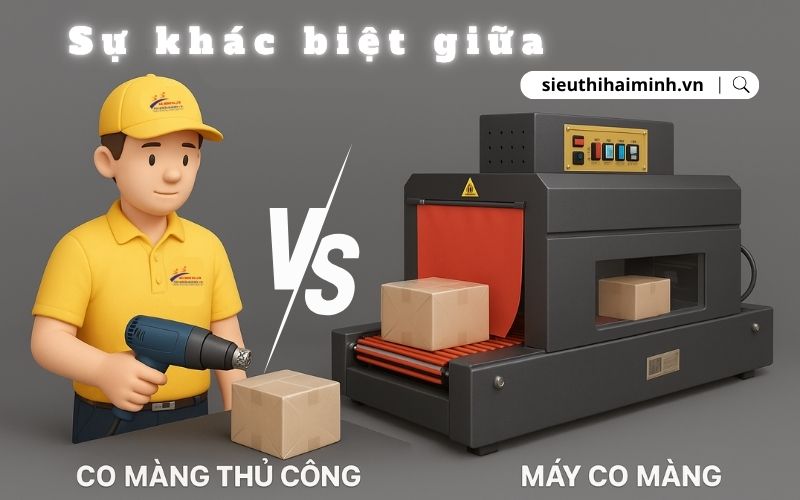Sự khác biệt giữa máy co màng và co màng thủ công
