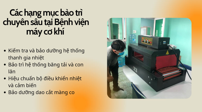 Các hạng mục bảo trì chuyên sâu tại Bệnh viện máy cơ khí 