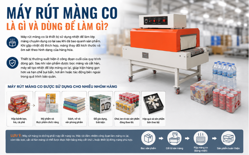 Máy rút màng co là gì và dùng để làm gì