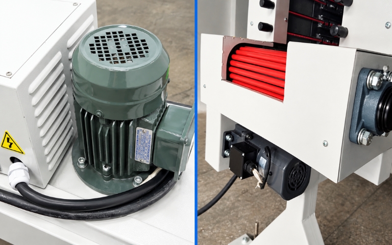 Kết cấu máy chắc chắn, thuận tiện bố trí dây chuyền