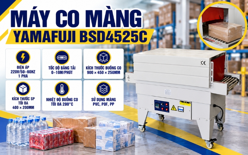 Thông số kỹ thuật của máy co màng Yamafuji BSD4525C