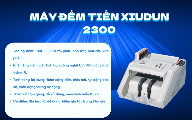 Review máy đếm tiền Xiudun 2300