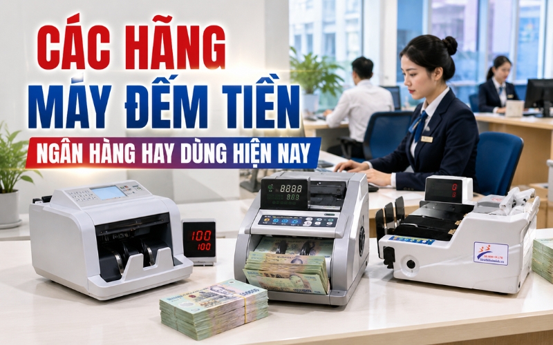 Các hãng máy đếm tiền ngân hàng hay dùng hiện nay