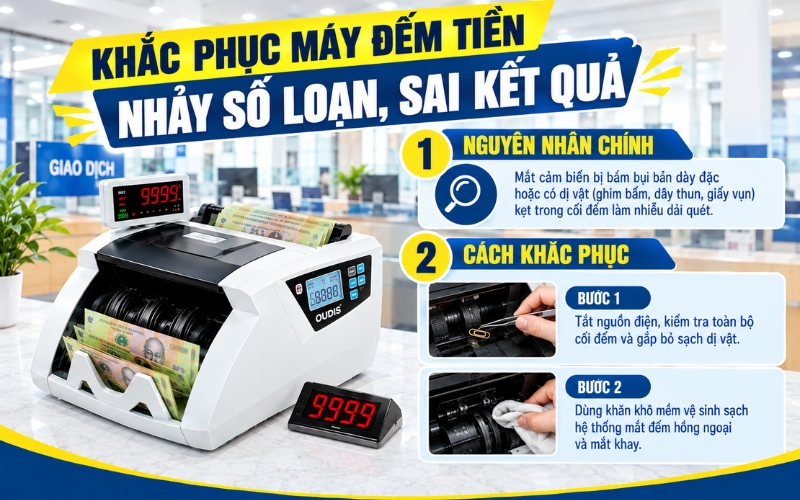 Máy đếm nhảy số loạn, báo số lượng không chính xác