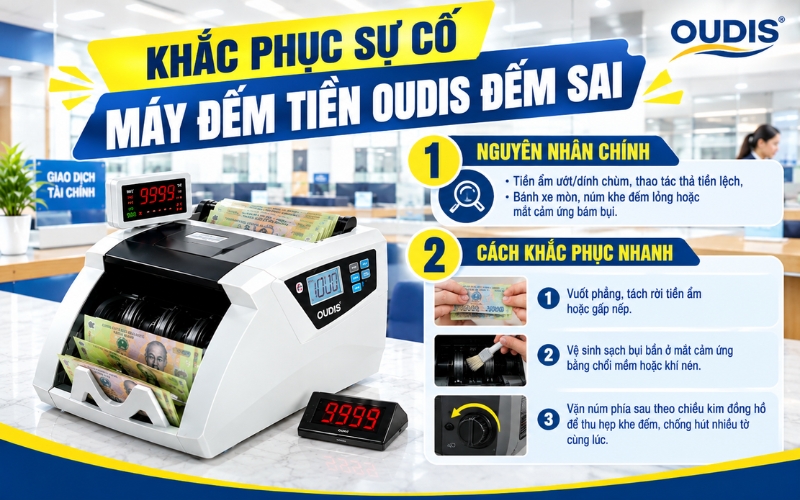 Máy đếm tiền oudis đếm sai (thừa hoặc thiếu tờ)
